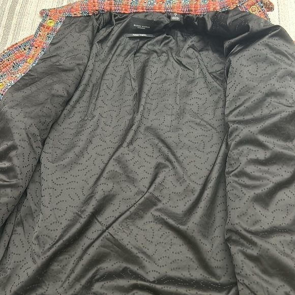 Maison Scotch Womens Plaid Bouclé Tweed Shacket Jacket Orange Gray S Cozy - Picture 9 of 11